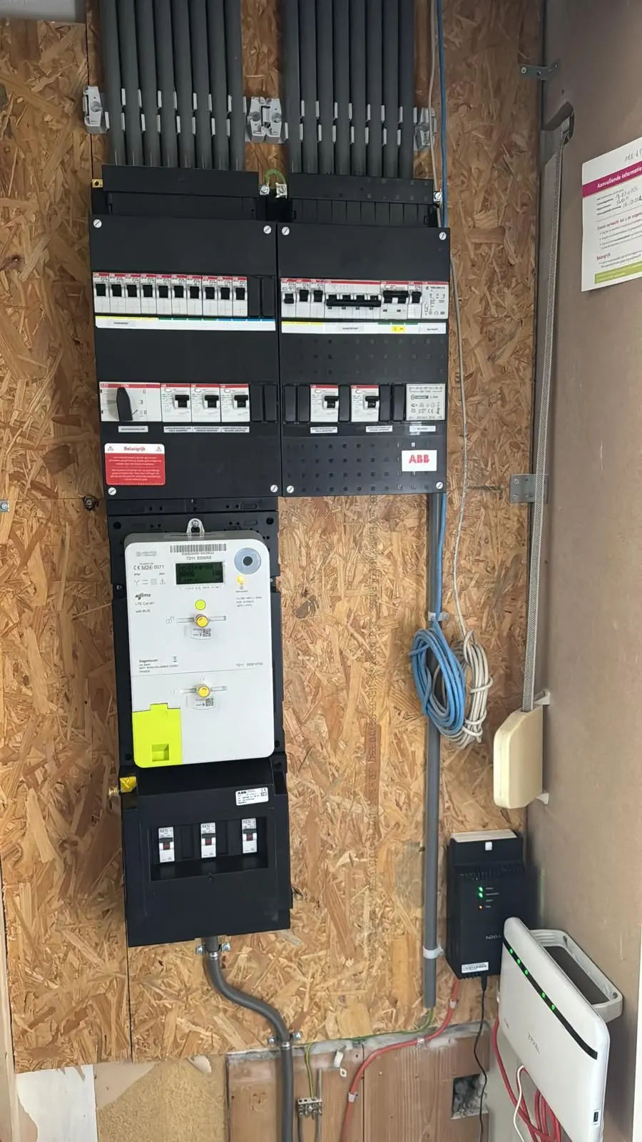 Nieuwe groepenkast met aardlekautomaten